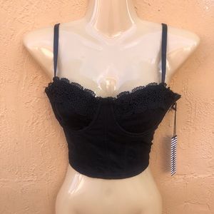 NWT black detailed top